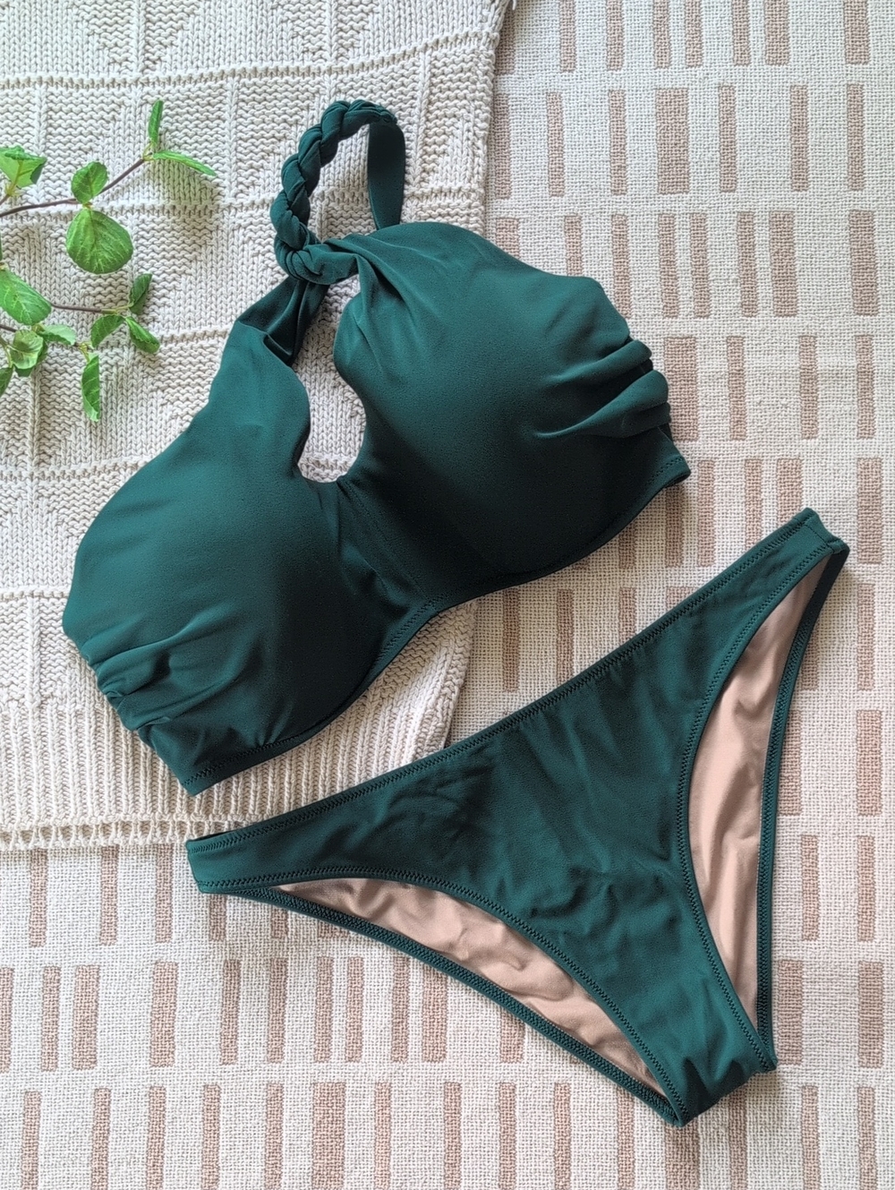 Shade & Shore | 34DD | One Shoulder Twist Trap Bikini